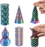 6 Pcs 3D Printed Fidget Toys, Impossible Spiral Cone Fidget Sensory Toys for Anxiety Relief, Mini 3D Printed Spiral Cone Fidget Toys Desktop Decoration Toy for Fun Gift
