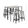 6-Piece Industrial Bar Table Set, 2 Kitchen Tables with 4 Stools, Grey