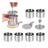 6-Piece Stainless Steel Mousse/Cake Ring Set with Spatula