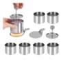 6-Piece Stainless Steel Mousse/Cake Ring Set with Spatula