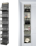 6-Tier Transparent Door Hanging Organizer with Foldable Design for Closet, Nursery, and Bathroom Storage (Gray)
