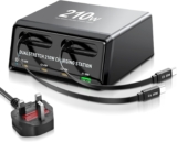 6 in 1 USB C Fast Charger, 210W USB Charging Station Hub (2xUSB-C Cable 3xUSBC 1xUSBA), MultiPort Laptop Charger Block Compatible with MacBook Pro/Air, i-Pad, iPh0ne, Galaxy S25 usw