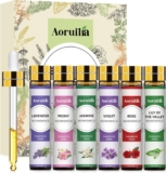 6 x 10ml Floral Essential Oils Set, Premium Fragrance Oils for Diffusers, Aromatherapy, Soap & Candle Making Scents – Rose, Lavender, Jasmine, Lily of The Valley, Peony, Violet