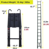 6.2M Telescopic Ladder Folding Aluminium Extendable Ladder 150kg Load Capacity EN131 Certif (with code) Zhitaozhang Tool Store