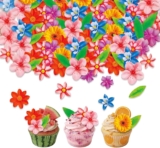60 PCS Multicolored Flower Cupcake Toppers