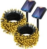 60LED Solar String Lights Outdoor Garden , 2 Pack Total 12M/40FT 120 LED Fairy Lights Solar Powered Waterproof, Solar String Lights for Party, Yard, Terrace, Christmas DecorationsWarm White