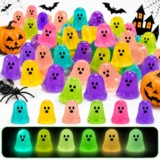 60PCS Halloween Mini Ghost Figures, Glow in the Dark Ghost Figurines