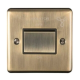 6A Extractor Fan Isolator Switch ANTIQUE BRASS & Black Trim 3 Pole Shower