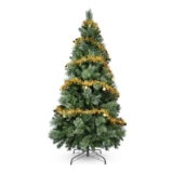6FT Christmas Tree with 800 Tips, PVC Branches, Metal Stand