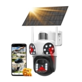 6K Solar WiFi Security Camera with Triple Lens, 5x Zoom