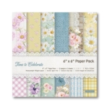 6×6-Inch Vintage Patterned Scrapbook Paper Pack, 24 Sheets