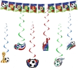 7 Pcs World Cup Football 2026 Football Banner and Hanging Swirls Decorations – Sold by YunLiJia FBA