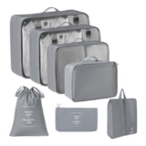 7-Piece Waterproof Packing Cubes for Luggage (Gray)