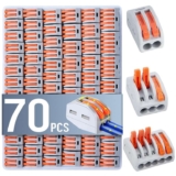 70pcs Conductor Terminal Block with Levers, Wire Connectors for 2/3/5 Circuit Inline Splices – Sold by TPSKJ /FBA