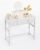 76x36cm Small Desk with 3 Fabric Drawers, Small Computer Desk with Adjustable Monitor Stand and Hook, Table for Makeup Vanity, Home Office,Kids Study, Gaming, White