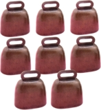 8 Pack Small Brass Bell,Cow Horse Sheep Grazing Copper Bells,Cattle Farm Animal Loud Bronze Bell,Pet Anti-Theft Accessories Bell