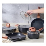 8-Piece Nonstick Cookware Set, Granite Black, PFOA Free