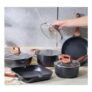 8-Piece Nonstick Cookware Set, Granite Black, PFOA Free
