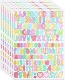 8 Sheets 0.5 Inch Small Vinyl Letter Sticker for Scrapbooking, Sticky Alphabet Stickers for DIY & Crafts – Fluorescent Colour