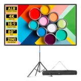 80 Portable Projector Screen with Stand for Indoor/Outdoor
