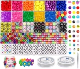 805 Pcs Clay Beads Bracelet Making Kit, 30 Colors Friendship Bracelet Kit Polymer Heishi Beads Jewellery Making Kit for Crafts Gift for Girls Ages