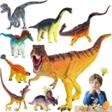 8Pack Dinosaur Building Toys for 3 4 5 6 7 8 Year Old Kids,Slot-Assembly Realistic Dinosaur Building Blocks with Easter Egg for Easter Basket Stuffers,Easter Gifts for Girls,Boys