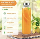 8pcs Glass Juice Bottles with Lids, 500ml Glass Water Drinking Bottles – Sold by dashug / FBA