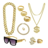 9-Piece Hip Hop Costume Accessories, 80s-90s