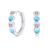 925 Silver Huggie Hoop Earrings for Kids, Aquamarine Heart Zirconia