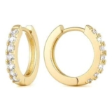9ct Gold Hoop Earrings for Women, 14mm