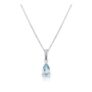 9ct White Gold Swiss Blue Topaz Pear Cut Pendant