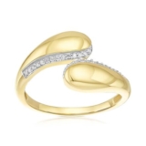 9ct Yellow Gold Diamond Bold Open Ring