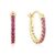 9ct Yellow Gold & Rhodolite Garnet Hoop Earrings