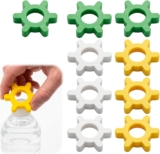 9pcs Bottle Openers for Hands, Bottle Cap Opener Keychain, Jar and Bottle Lid Opener with Ergonomic Design(White, Yellow and Green Colours)