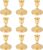 9pcs Vintage Brass Gold Taper Candle Holders Set, Metal Short Candlesticks Antique Candle Sticks for Dining Table Centerpiece Wedding Christmas Decor Mantel Display & Festive Home Xmas Decoration
