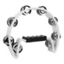 A-Star Half Moon Tambourine with Cutaway, Double Jingle Bells, White