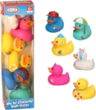 A to Z My 1st Character Bath Ducks Set, 6 Colourful Rubber Ducks, Baby Bath Toys, 0 Months, Multicolor (Yellow, Pink, Blue, Mint Green)