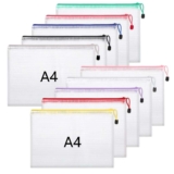 A4 Plastic Wallets, 10 Pack Zip Lock Bags Mesh Document Wallet File Folders – Sold by huyinyan / FBA
