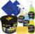 AA Car Cleaning Kit, 8-Piece Set with 4 Cleaners, Microfibre Cloths, Sponge and Bucket