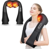 AERLANG Neck Massager,Portable Shiatsu Neck and Shouder Massager,Neck Back Massager with Heat Shoulder Massager Deep Tissue Kneading for Pain Relief Mothers Day Gifts for Mom Wife
