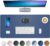 AFIING Leather Desk Mat Protector, Mouse Mat, Non-Slip PU Leather Desk Blotter, Laptop Desk Pad, Waterproof Desk Cover for Office and Home (60 x 35 cm, Grey Blue)