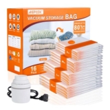 AGPTEK 16-Pack Vacuum Storage Bags with 4 Sizes