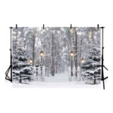 AIBIIN 8x6ft Winter Snowy Forest Pine Tree Backdrop