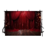 AIBIIN Red Curtain Photo Backdrop 7x5ft for Parties