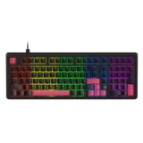 AJAZZ AK980 98% Wired Mechanical Keyboard, QWERTY US layout, Gasket Mount, Rainbow Backlight – Hot-Swap Support- Red Switch – Black&Red