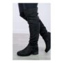 AJVANI Flat Buckle Straps Riding over the Knee Boots