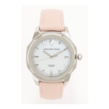 ALEXANDER VENACCI Rose & Silver Tone Leather Automatic Watch