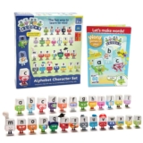 ALPHABLOCKS Character Play Set – Kids Alphabet Plastic Figures Blocks Toy with voucher
