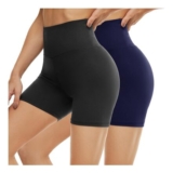 AMIYOYO Womens Cycling Shorts 2-Pack High-Waisted Biker Yoga