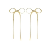 AMOR Yellow Gold Coloured Bow Drop Earrings
